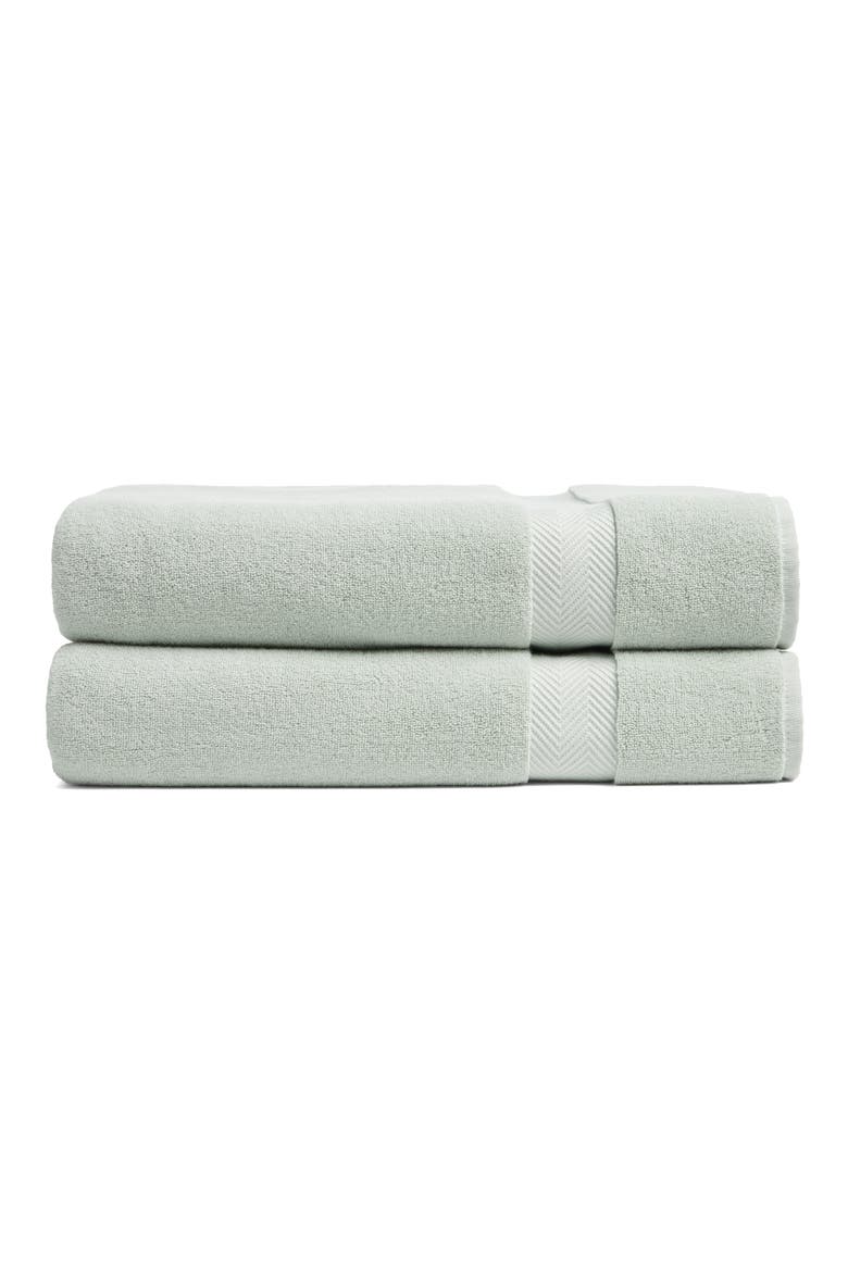 Organic Hydrocotton Set of 2 Bath Sheets, Main, color, GREEN MIRROR