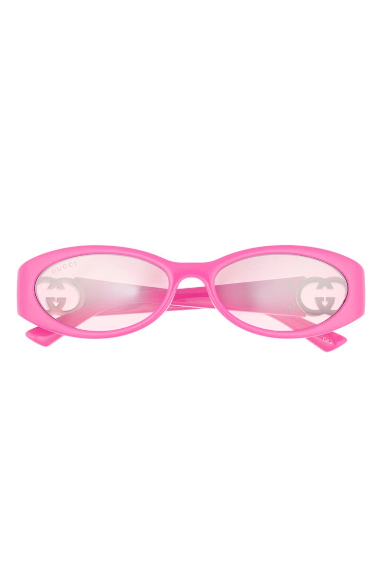 Gucci Oval Sunglasses, Main, color, Fuchsia Fuchsia Pink