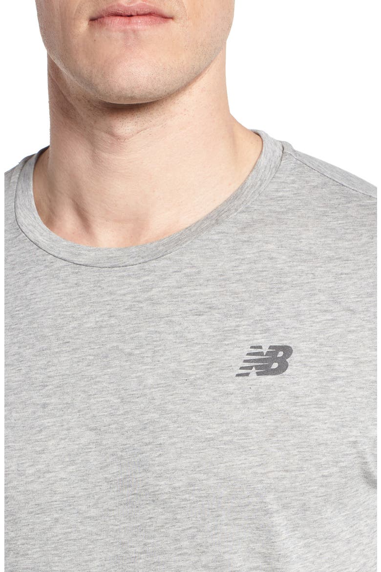 Heather Tech Crewneck T-Shirt, Alternate, color, ATHLETIC GREY