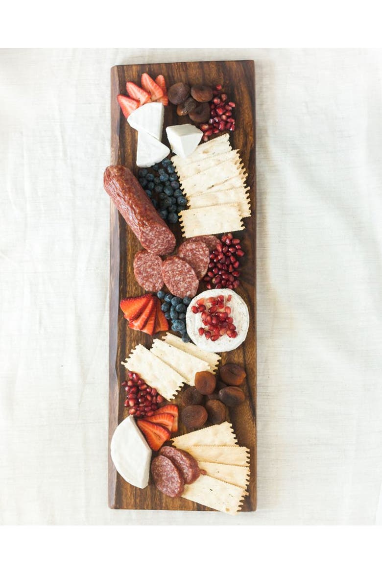 24" Acacia Wood Serving Board, Alternate, color, Brown