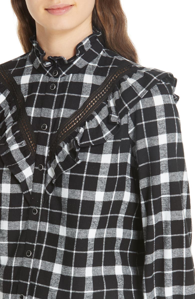 ZDNU KATE SPADE kate spade new york rustic plaid flannel shirt, Alternate, color, 