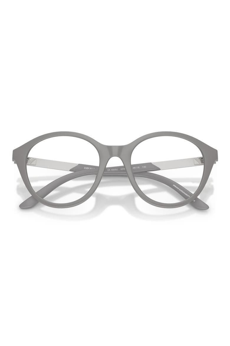 Kids' 48mm Round Optical Glasses & Clip-On Sunglasses, Alternate, color, MATTE GREY / CLEAR