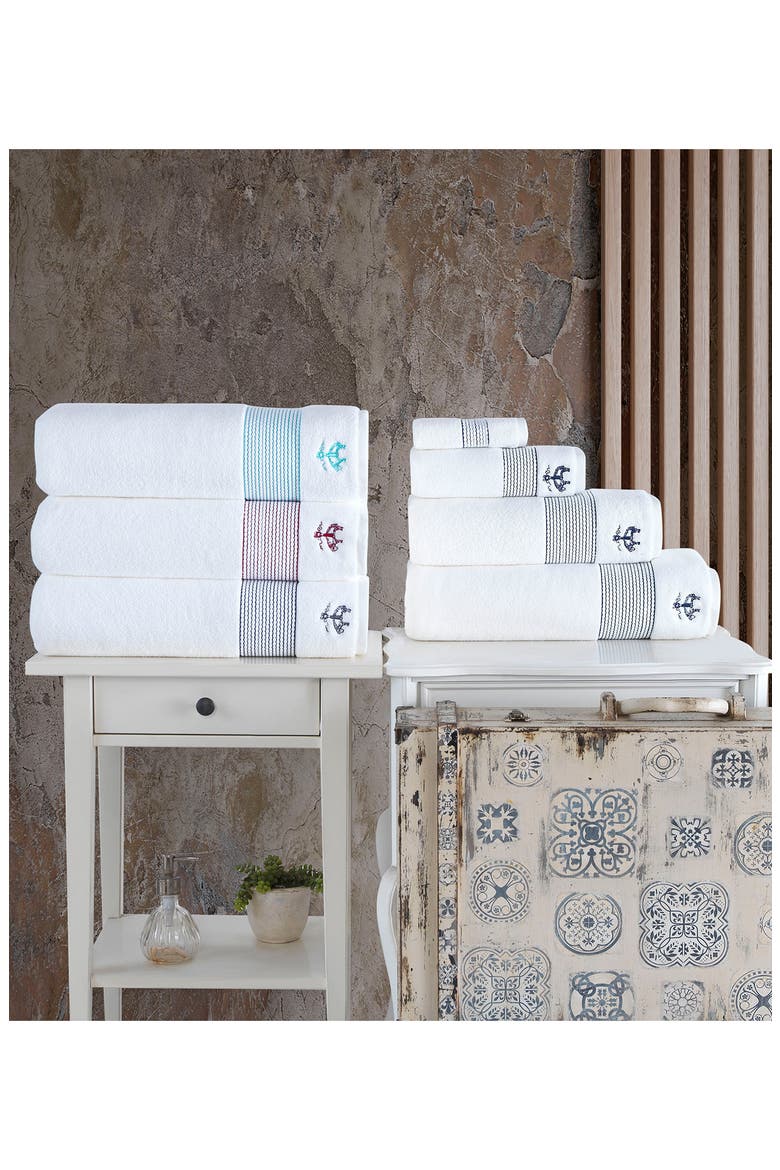 2-Piece Robe Stripe Towel Set, Alternate, color, SEA GLASS