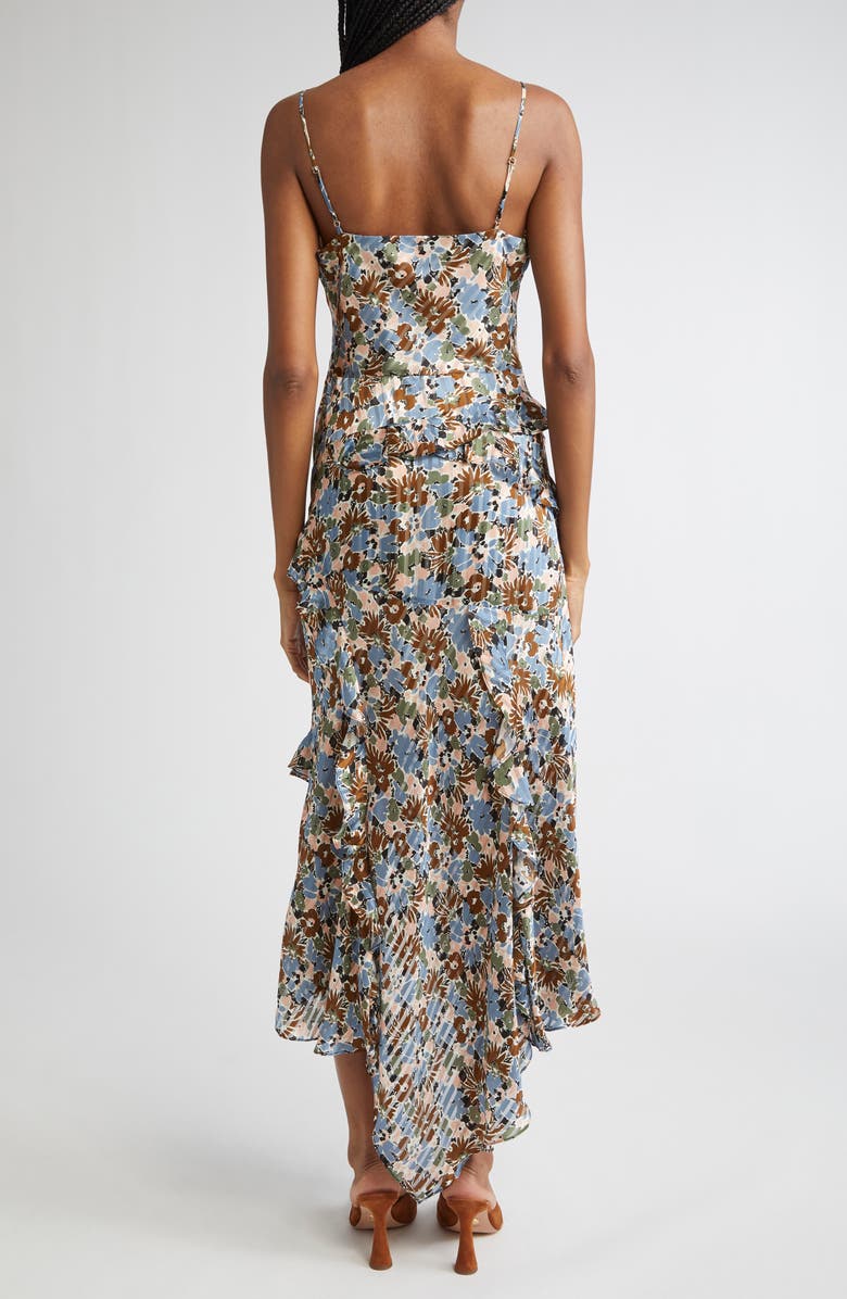 Veronica Beard Avenel Floral Asymmetric Hem Silk Dress, Alternate, color,
