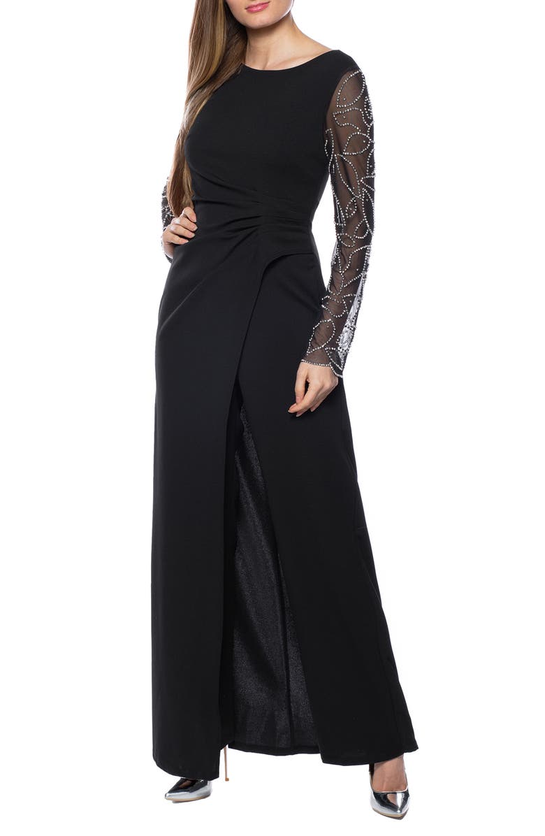 Marina Beaded Sleeve Wrap Jumpsuit, Main, color, 
