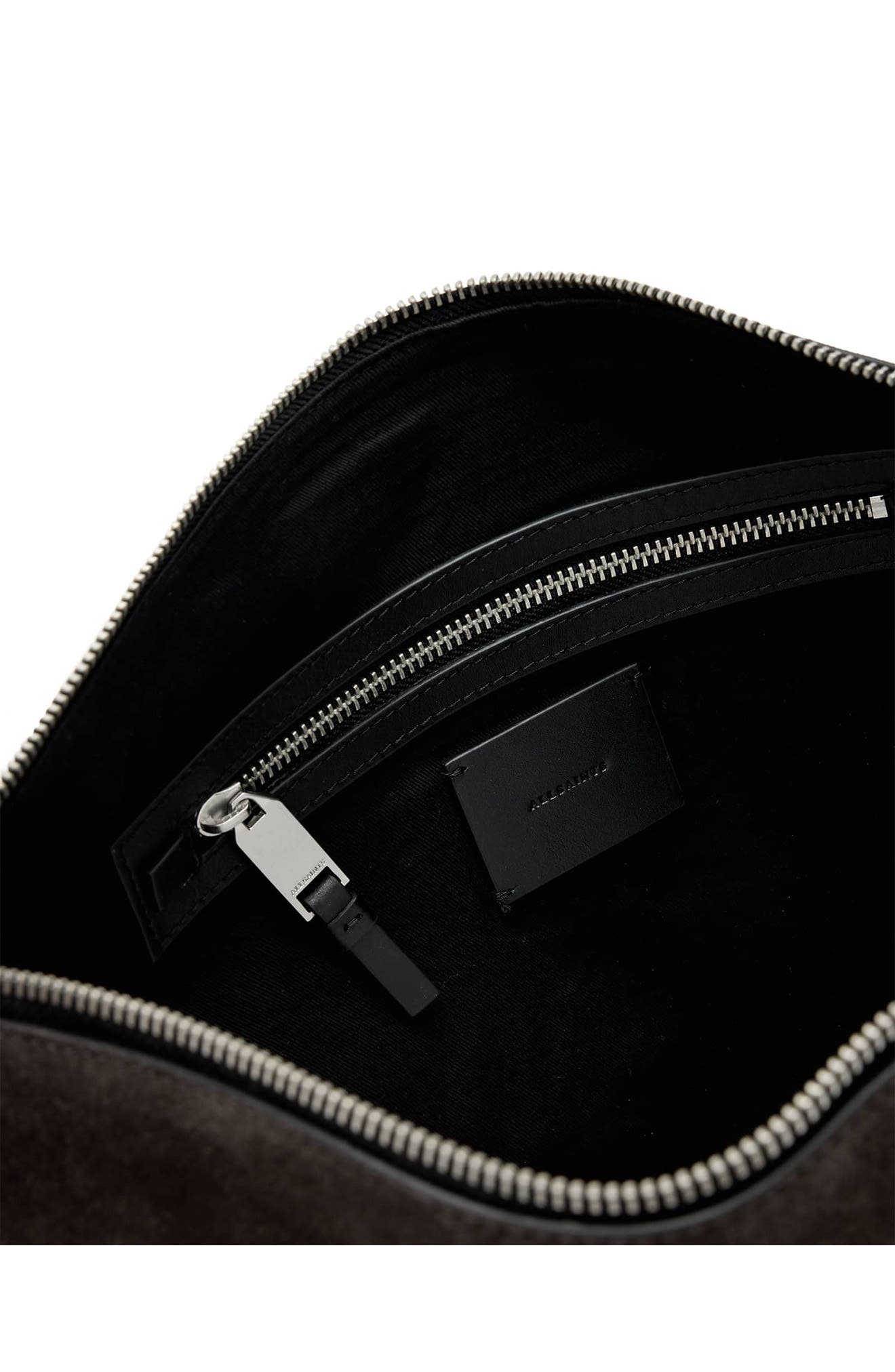 AllSaints Medium Alba Suede Shoulder Bag, Alternate, color, Bitter Brown