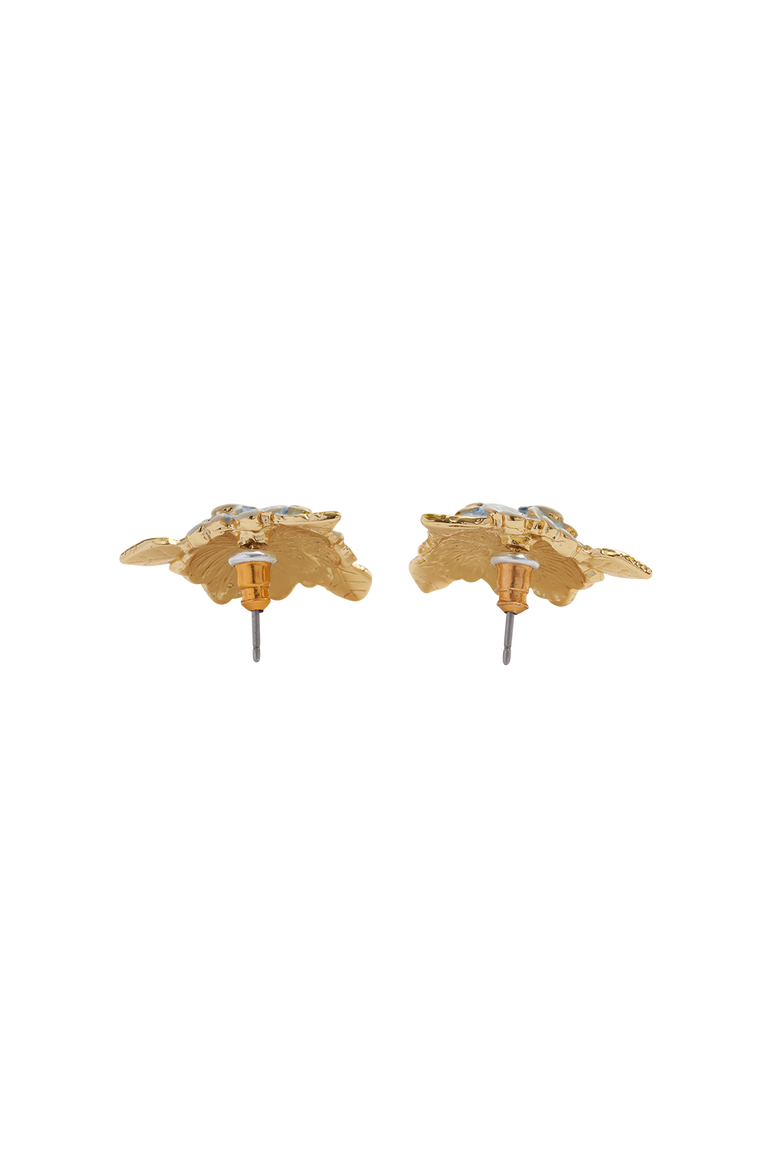 Enamel Hydrangea Earrings, Alternate, color, Multi & Gold