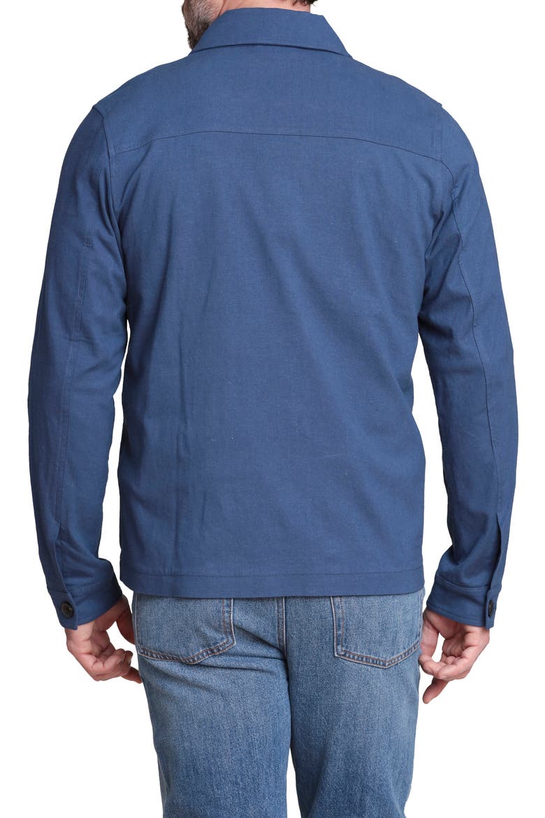 Relaxed Fit Linen & Cotton Work Jacket, Alternate, color, INDIGO