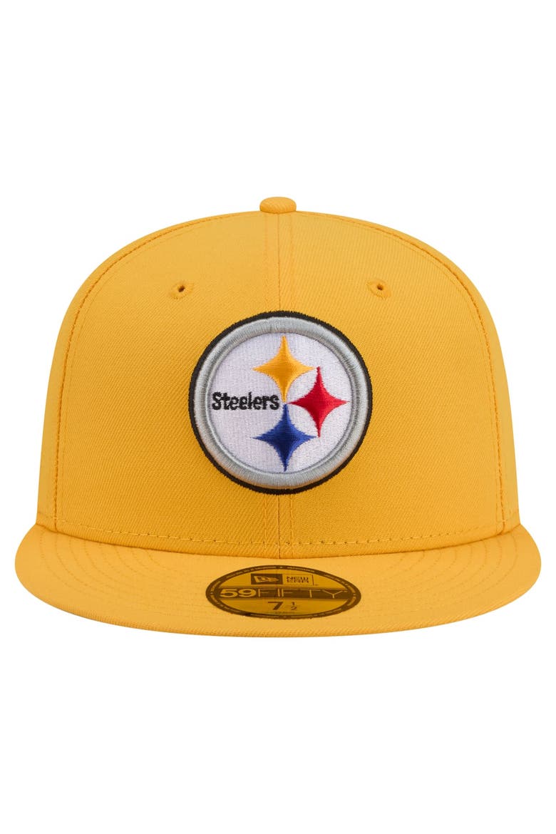 Men's New Era Gold Pittsburgh Steelers 59FIFTY Fitted Hat, Alternate, color, Gold