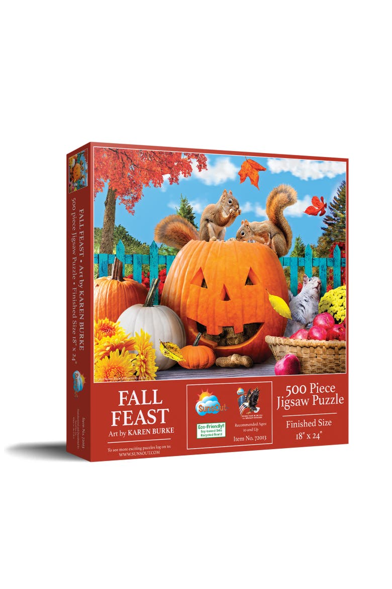 Fall Feast 500 piece Jigsaw Puzzle for Adults, Main, color, Multicolor