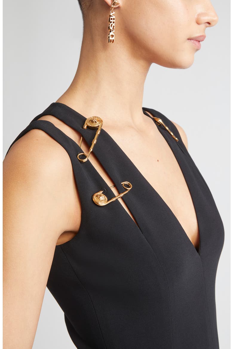Signature Logo Drop Earrings, Alternate, color, VERSACE GOLD