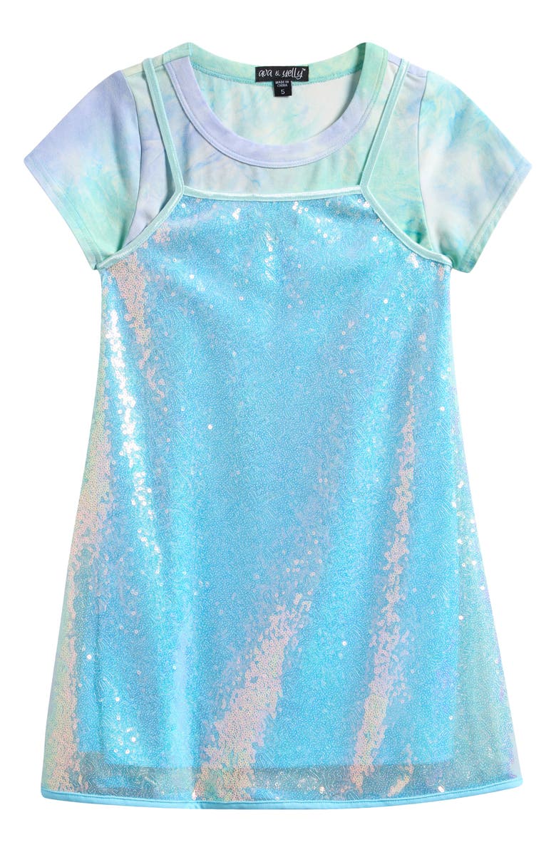 Ava
Yelly Kids
3D Butterfly Sequin Dress
T-Shirt Set, Main, color,