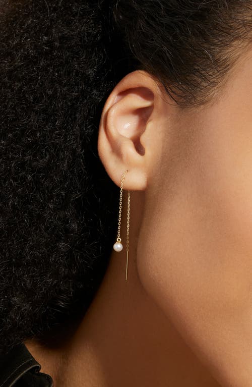 Ana Luisa Pearl Threader Earrings In Gold