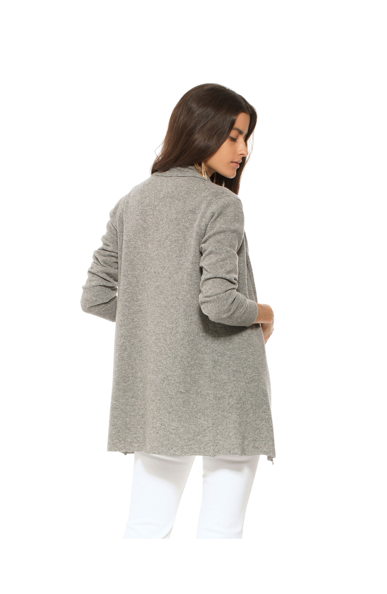 Monticelli Cashmere Long Open Front Pure Cashmere Cardigan, Alternate, color, Medium Grey