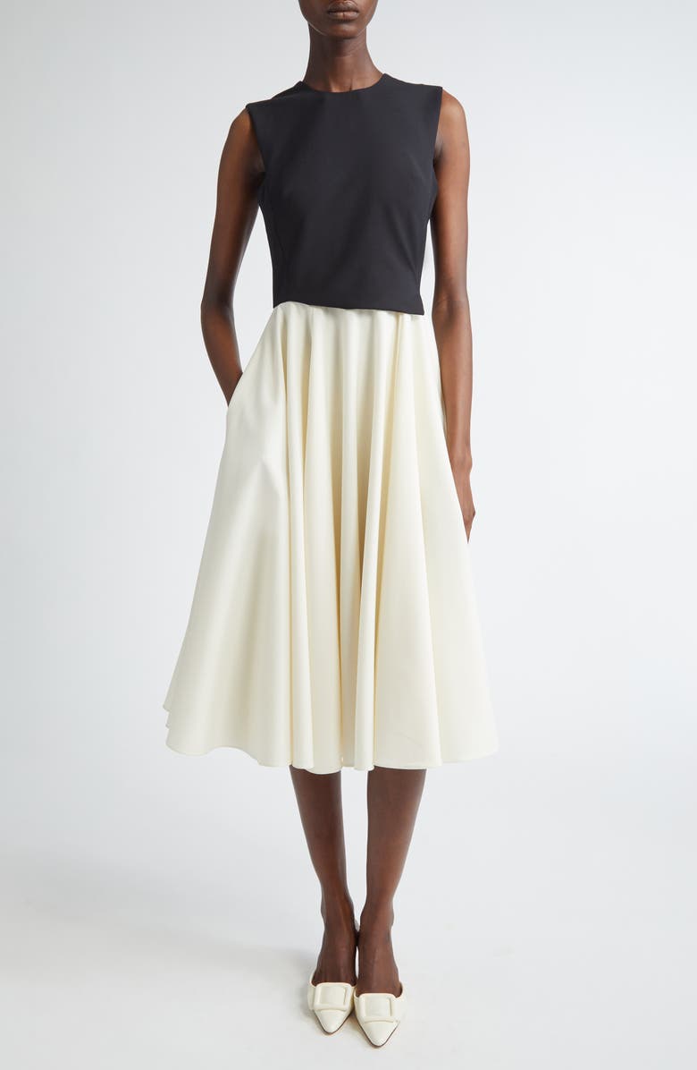 Emilia Wickstead Faux Two-Piece Midi Dress, Main, color,