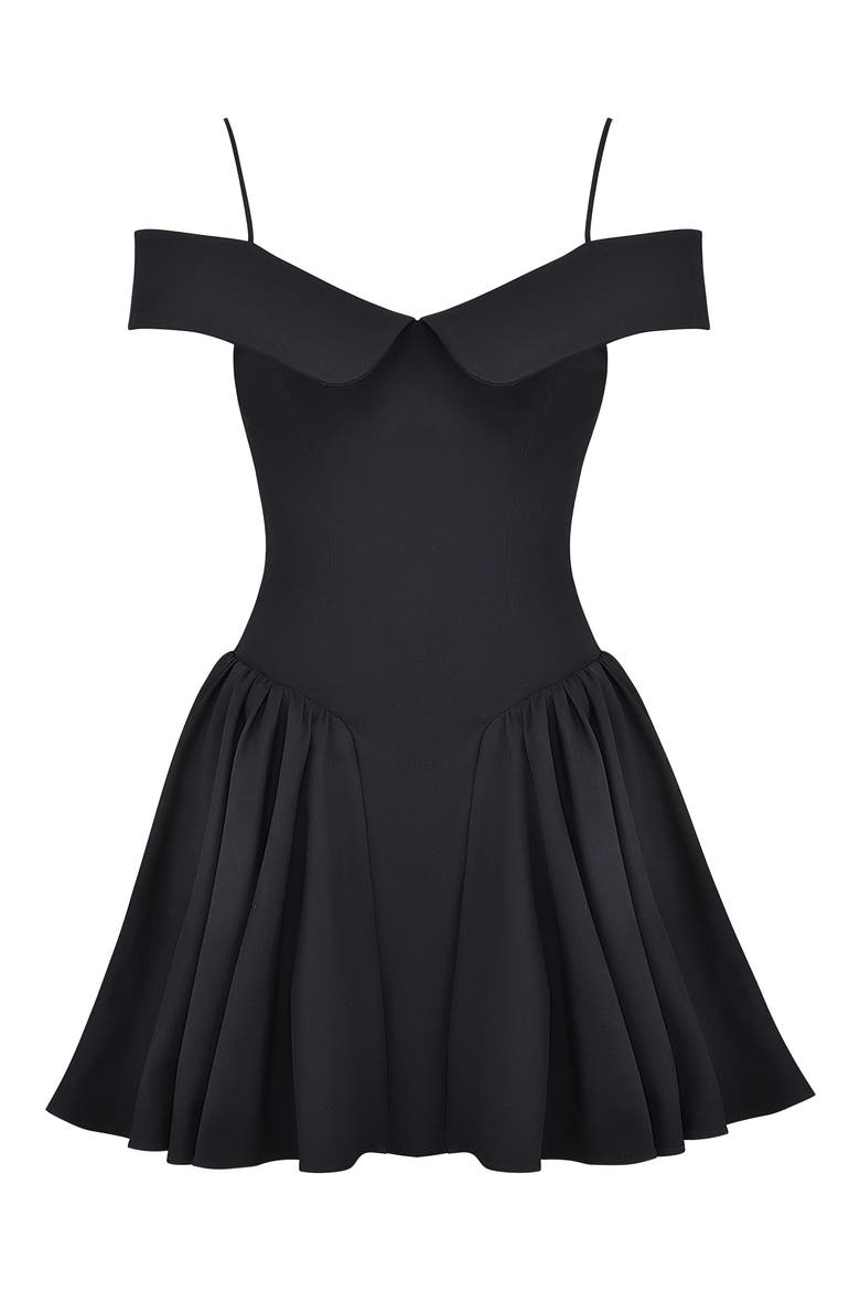 Elida Off the Shoulder Minidress, Alternate, color, BLACK