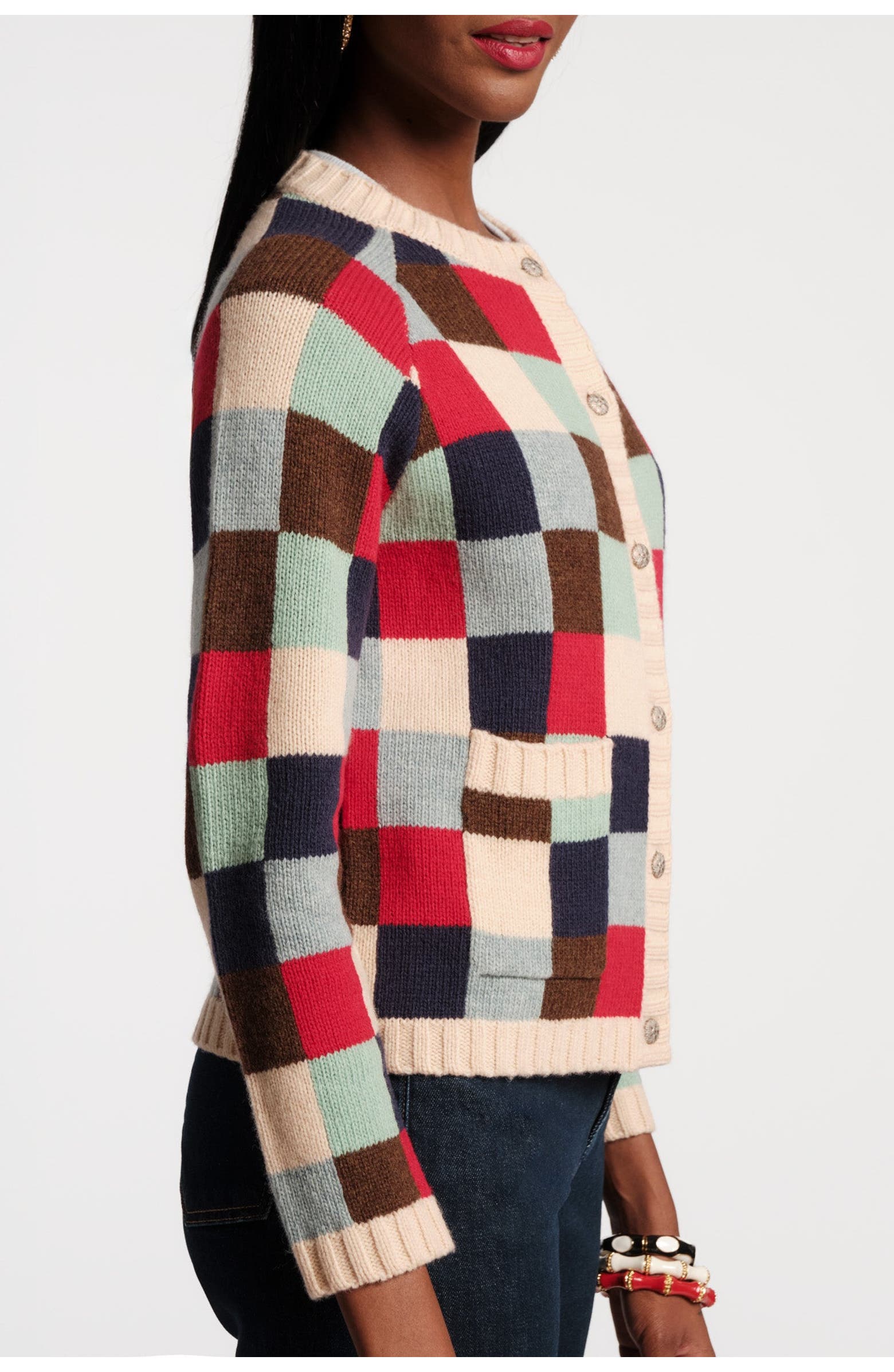 Frances Valentine Pixel Cardigan Sublime Pixel 100% Lambswool | Nordstrom