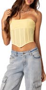 EDIKTED Evangeline Strapless Mesh Corset Top