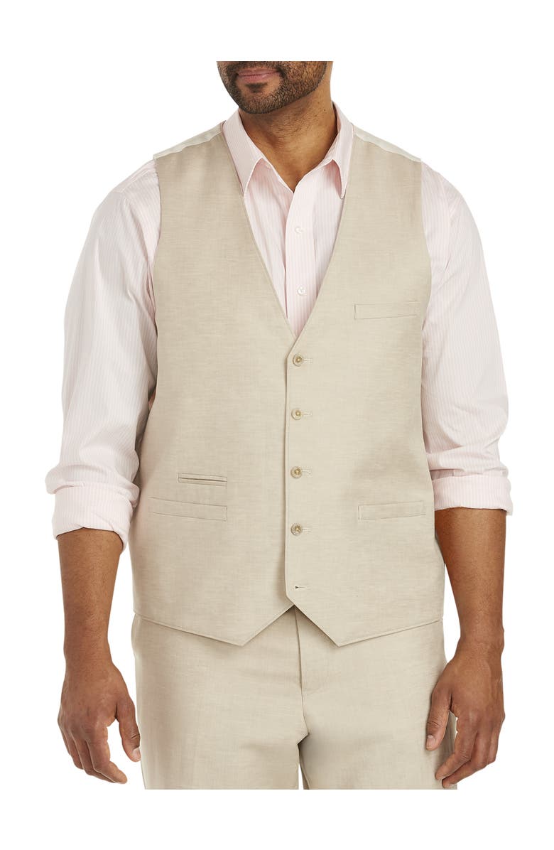 Oak Hill by DXL Big & Tall Reversible Vest, Main, color, Flax