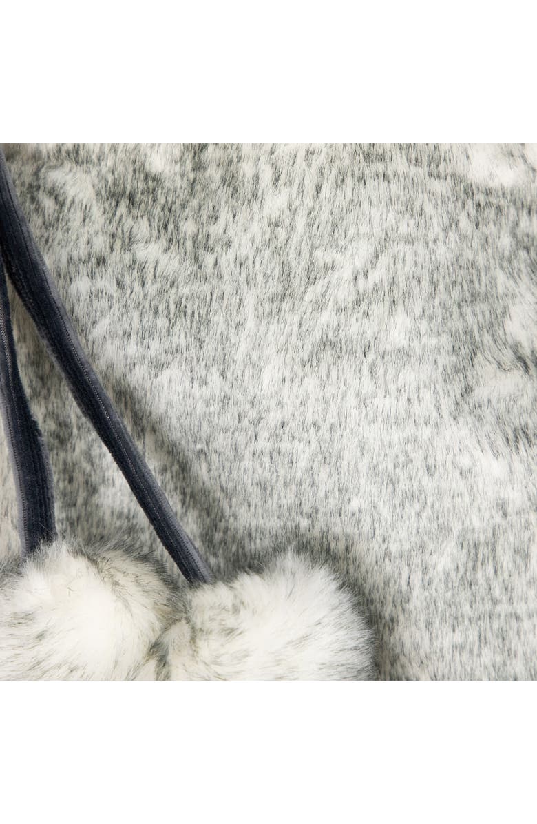 Northlight Silver Fox Faux Fur Christmas Stocking with Pom Poms - 20.5", Alternate, color, Silver