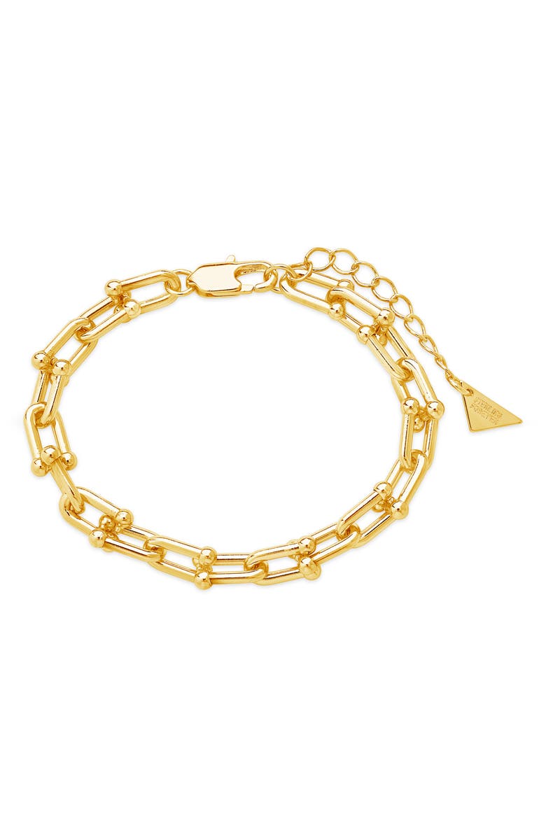 Sterling Forever U-Chain Bracelet, Main, color, Gold