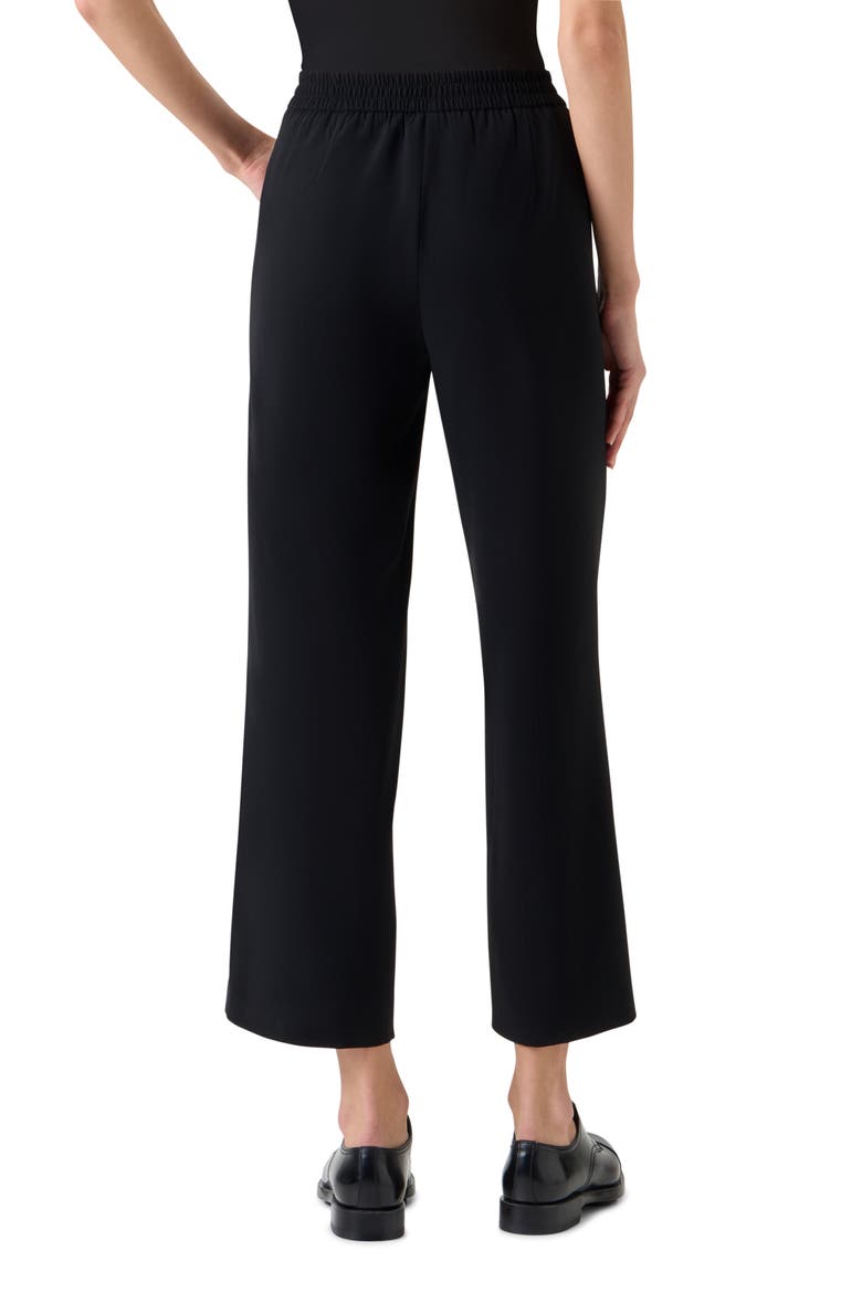 Marlon Laser Cut Crepe Crop Wide Leg Pants, Alternate, color, BLACK