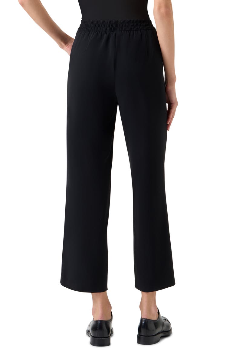 Akris punto Marlon Laser Cut Crepe Crop Wide Leg Pants, Alternate, color, Black