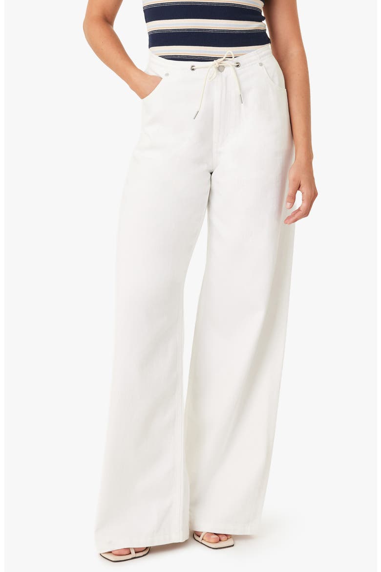 Lia Drawstring Wide Leg Jeans, Main, color, WHITE