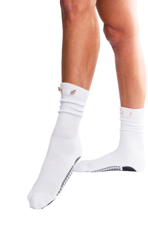 Seashell Slouchy Grip Crew Socks