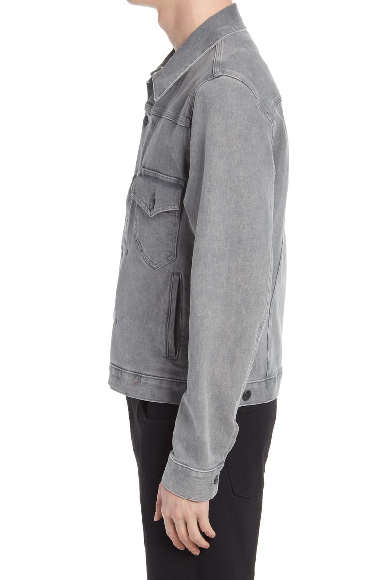 HIROSHI KATO Men's Stretch Denim Jacket, Alternate, color, Gray