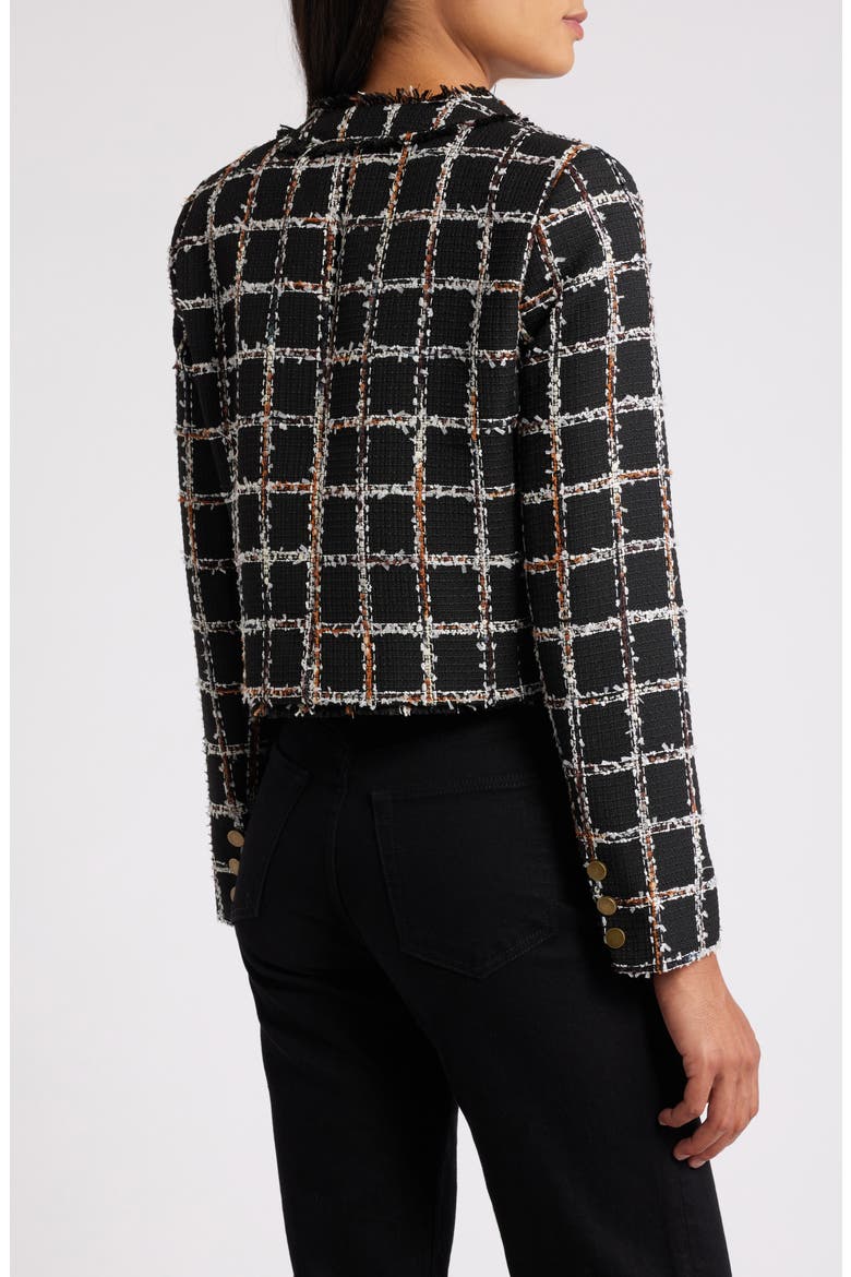 Fringe Tweed Jacket, Alternate, color, RICH BLACK