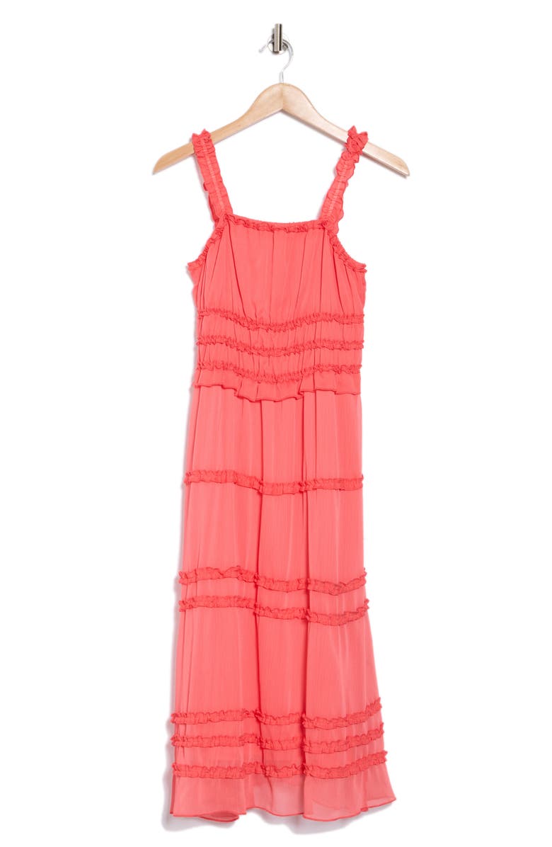 WISHLIST Ruffle Tiered Midi Sundress, Alternate, color, Rose Of Sharon