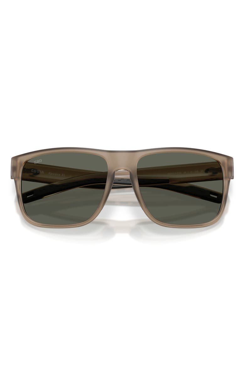 Costa Del Mar Spearo XL 59mm Polarized Square Sunglasses, Alternate, color, Matte Brown Smoke / Gray 580G