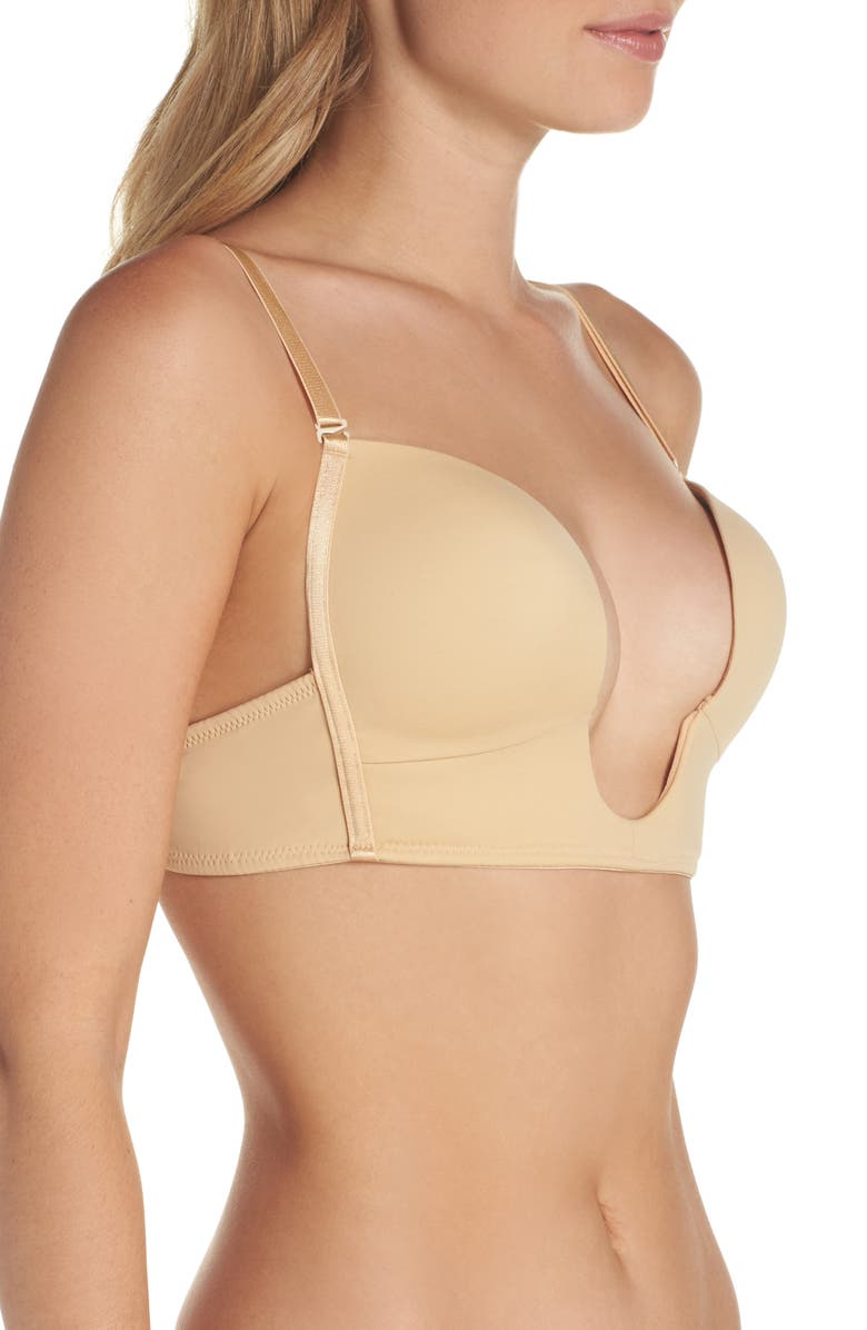 MAGIC Bodyfashion V-Bra Convertible Plunge Bra, Alternate, color, Latte