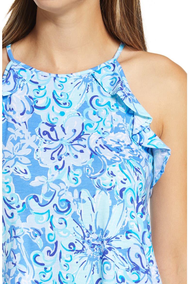 Billie Ruffle Swing Dress, Alternate, color, SALTWATER BLUE