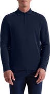 Bugatchi Ottoman Rib Half Zip Long Sleeve Polo