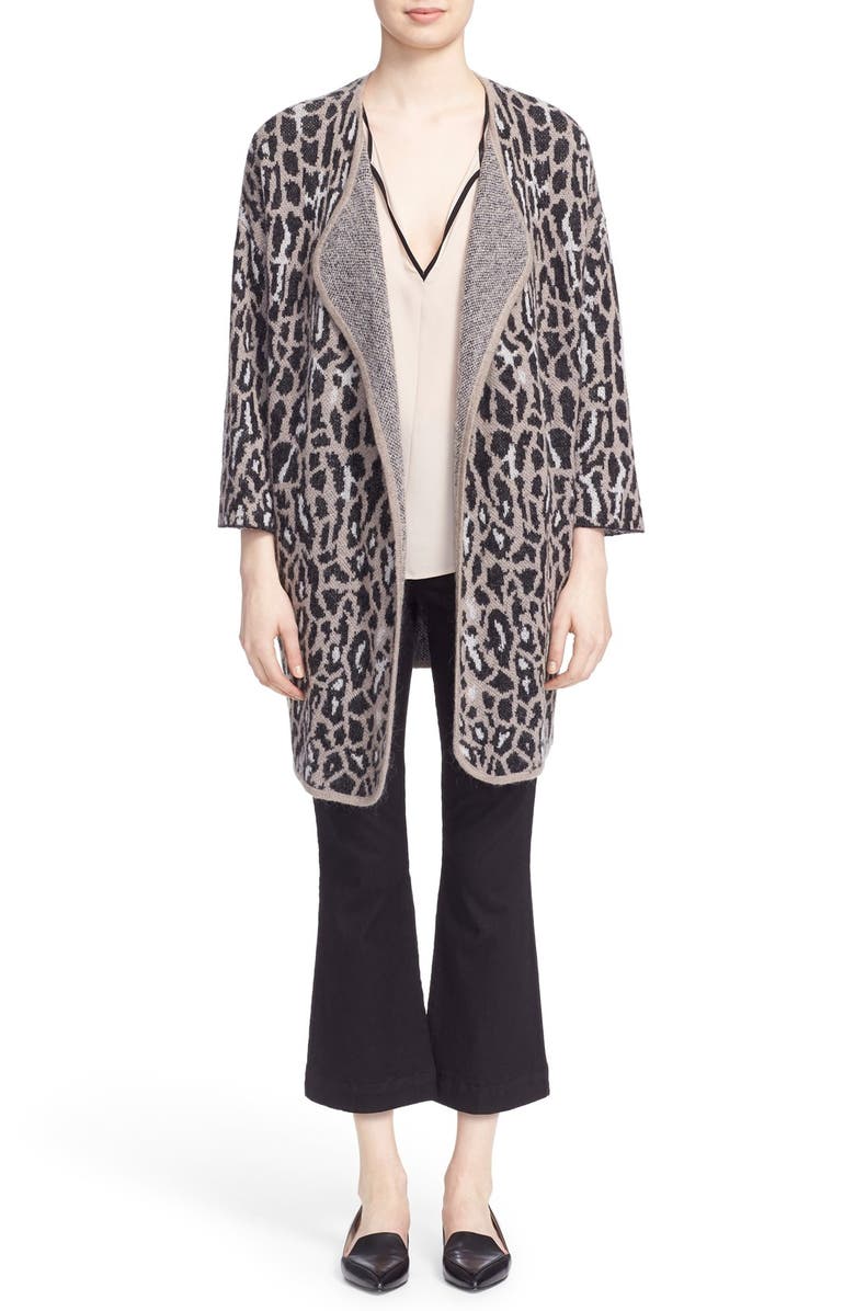 Joie 'Berit' Print Open Front Wool Blend Cardigan, Main, color, 