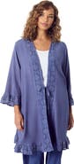 Roaman's Ruffle Trimmed Acid Wash Wrap