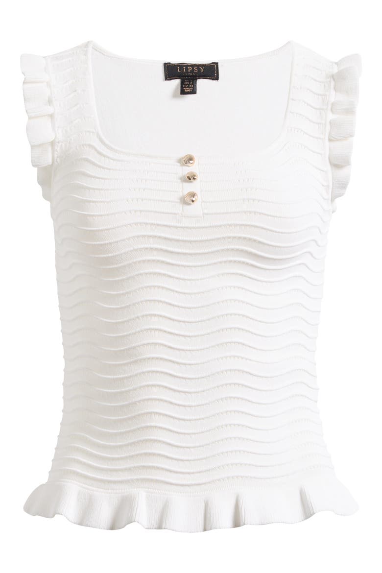 Wave Stitch Ruffle Accent Knit Top, Alternate, color, NEUTRAL