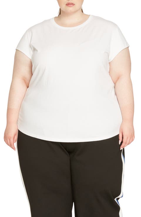 Ashley Cap Sleeve Cotton T-Shirt (Plus)