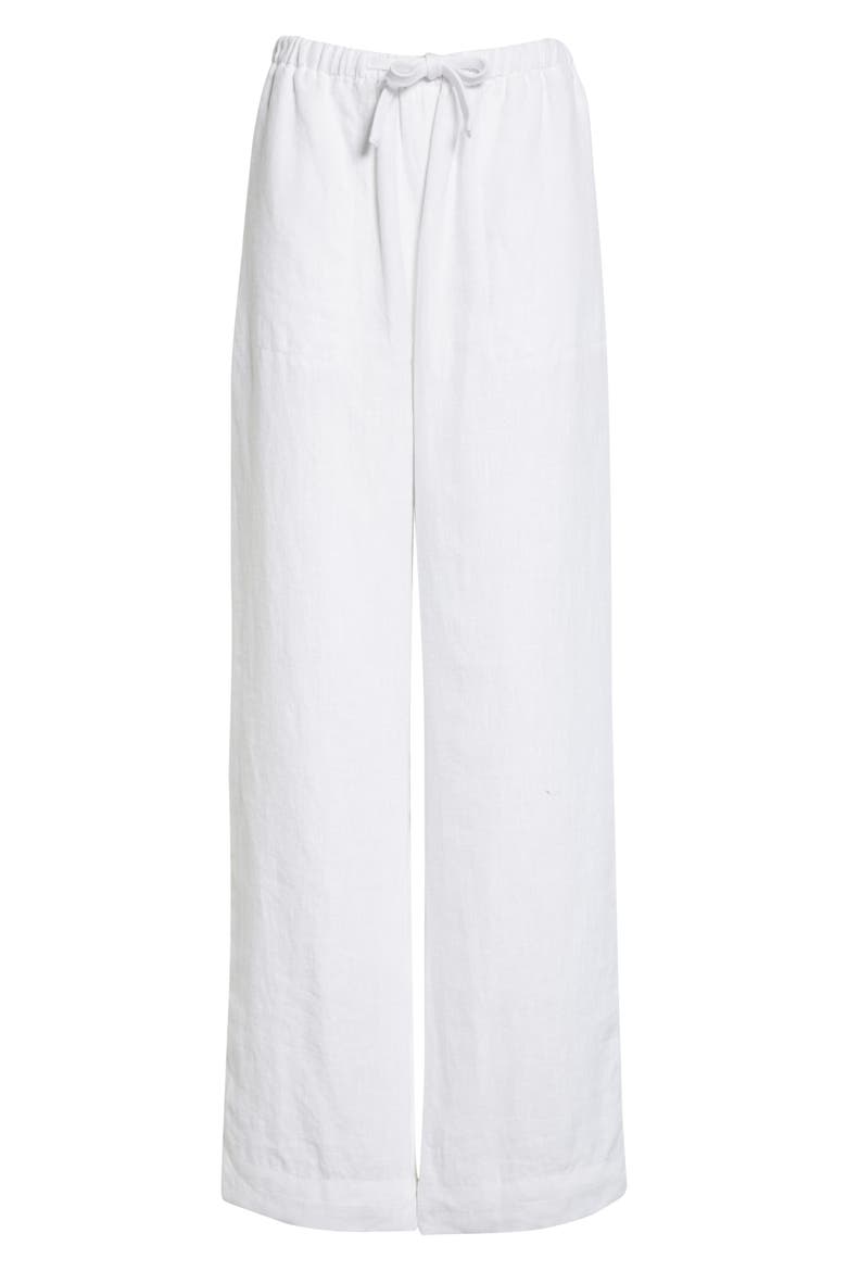 Tie Front Pull-On Pants, Alternate, color, OPTIC WHITE