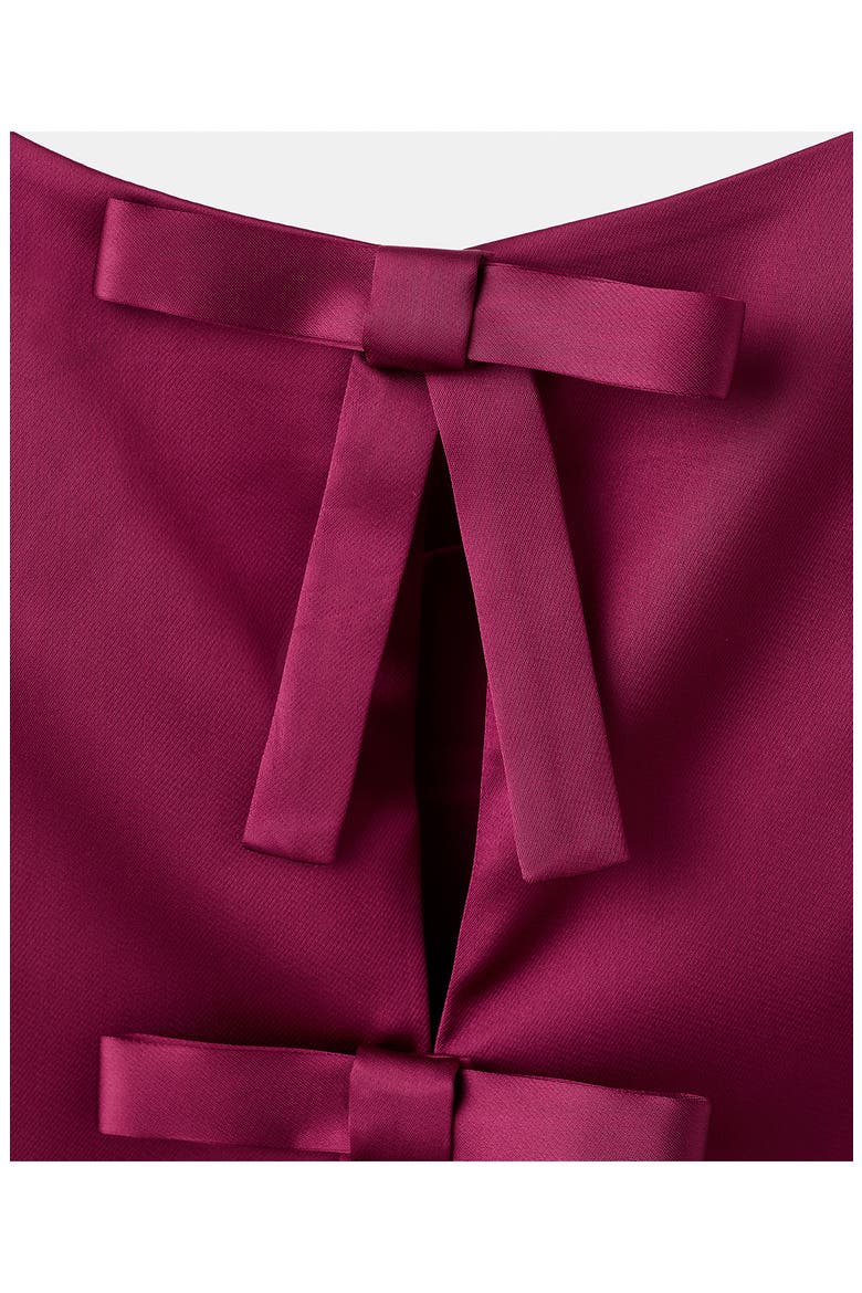 Jackie-O Bow Back Sleeveless Crop Satin Top, Alternate, color, GRAPEFRUIT