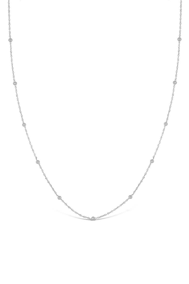 14K Gold Ball Bead Chain Necklace, Main, color, 14K WHITE GOLD