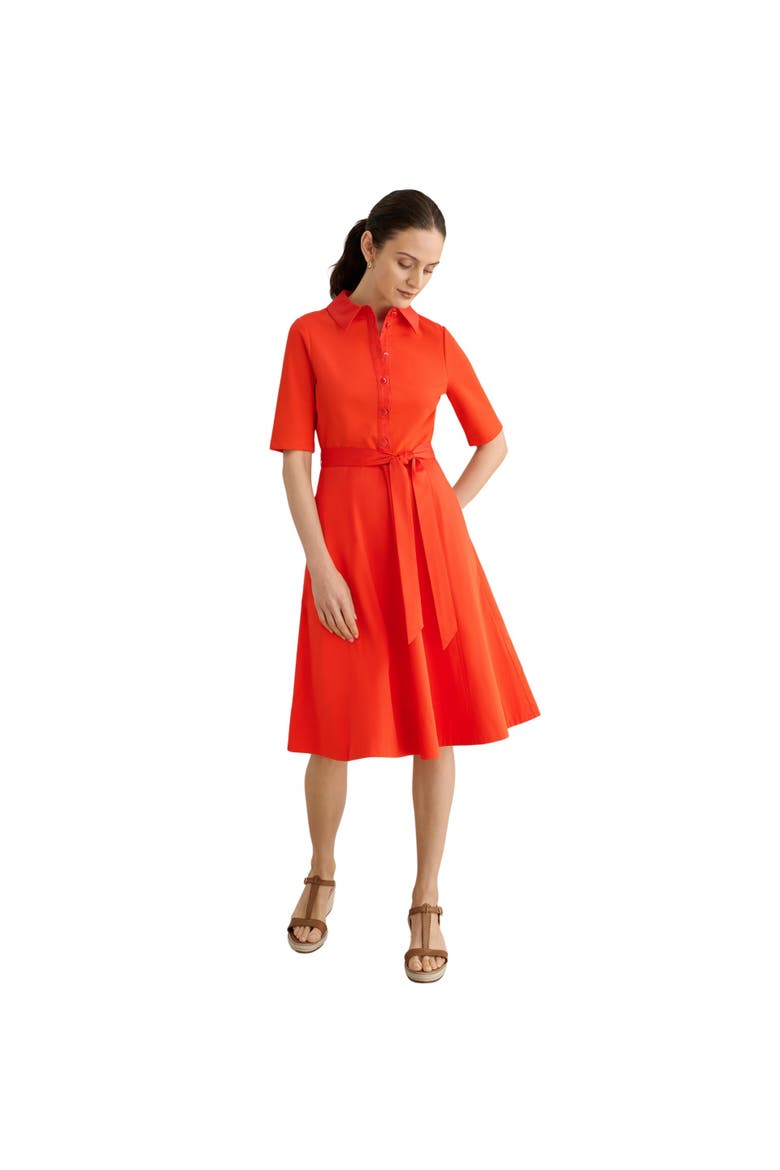 Loretta Midi Shirt Dress, Main, color, Tomato Red