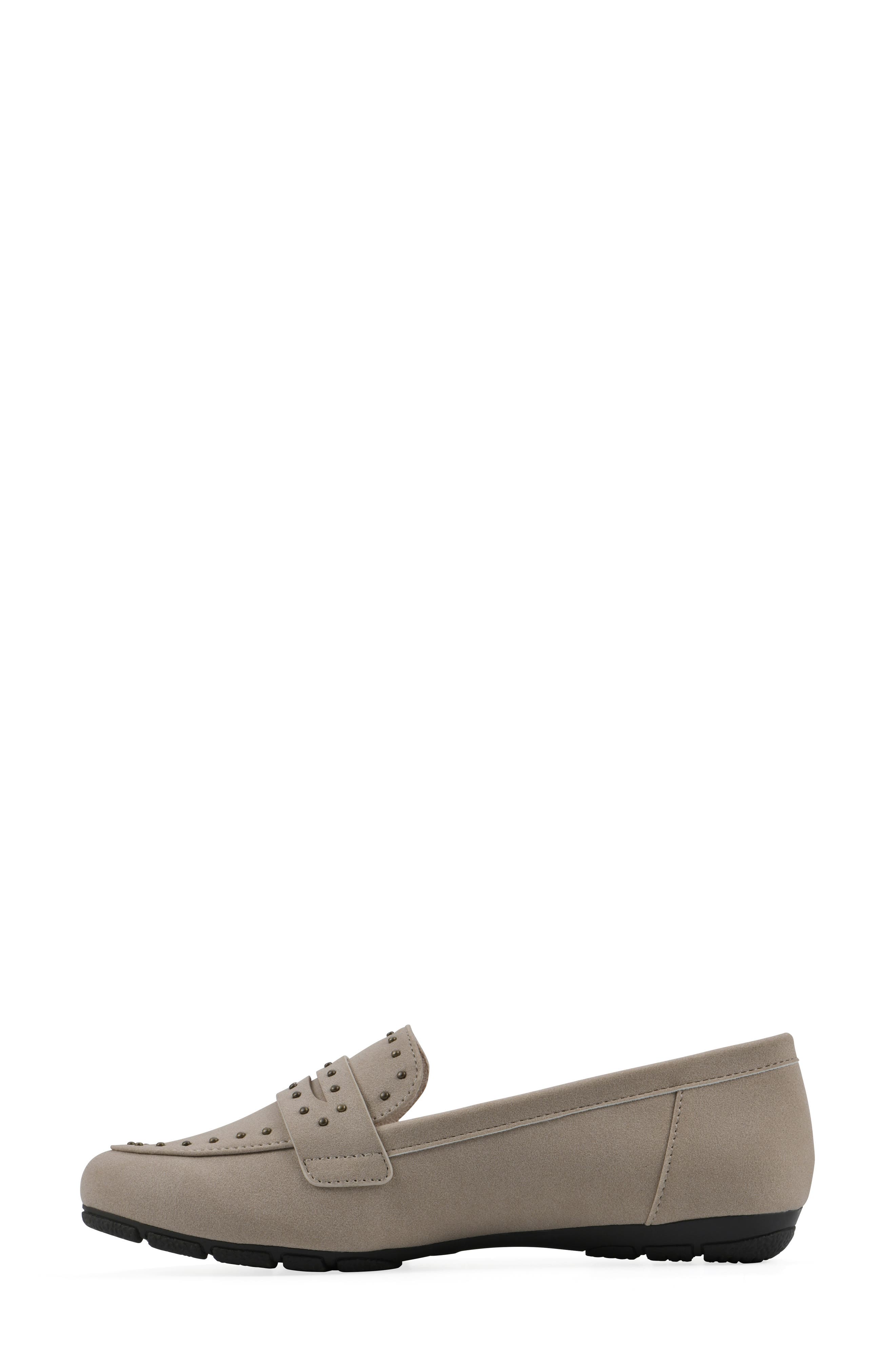Giada Stud Driving Loafer, Alternate, color, TAUPE/ SUEDED/ SMOOTH