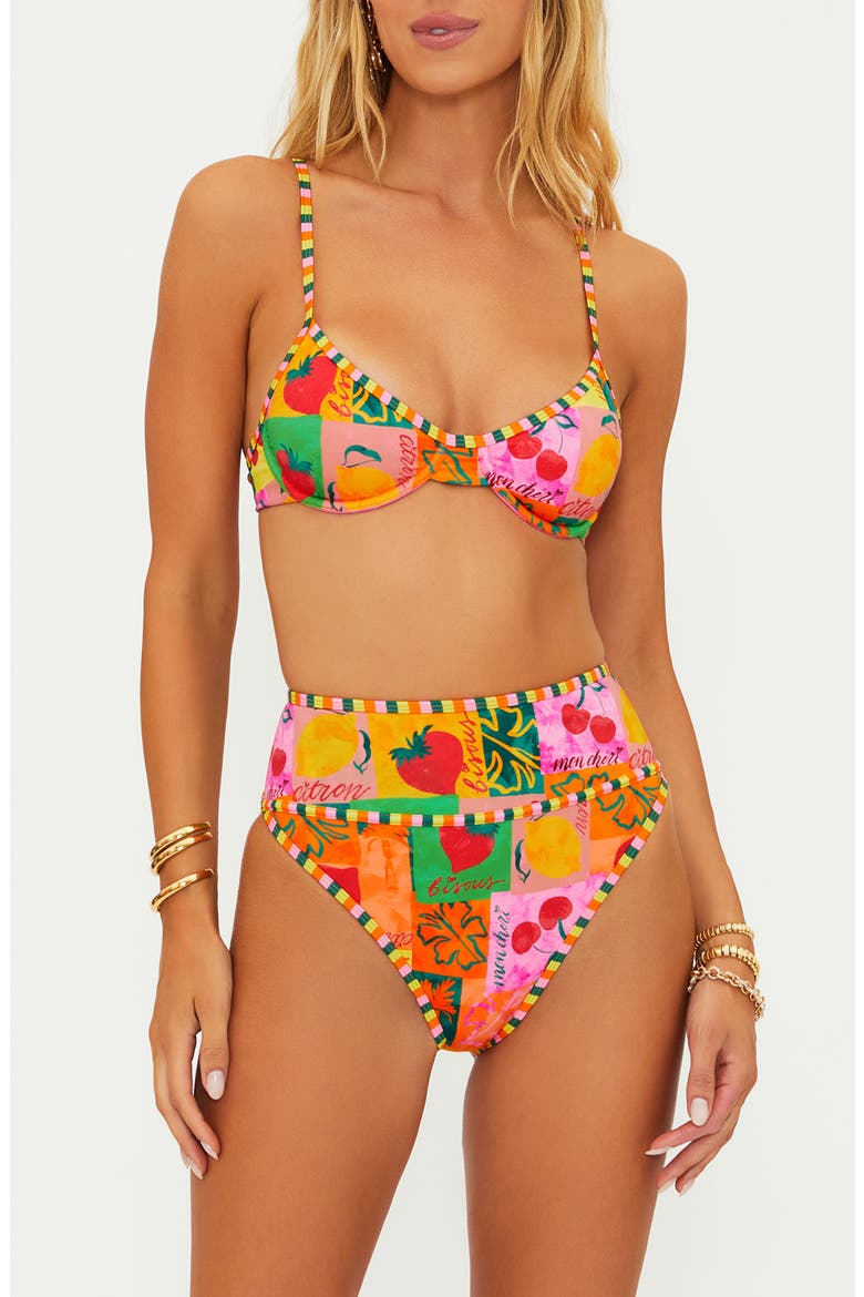 Carlotta High Waist Bikini Bottoms, Alternate, color, FRUIT MAR