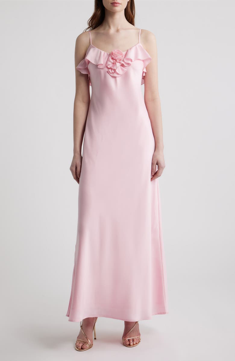 WAYF Ianthe Ruffle Gown, Main, color, Baby Pink