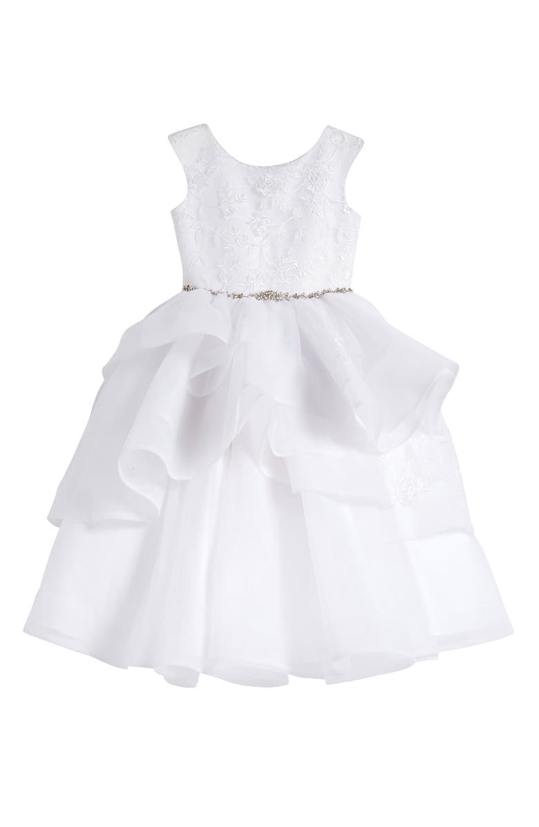 Joan Calabrese for Macis Design Kids' Floral Tiered First Communion Dress, Main, color, 