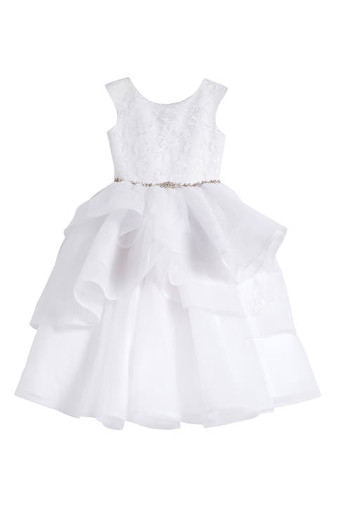 Kids' Floral Tiered First Communion Dress (Little Kid & Big Kid)