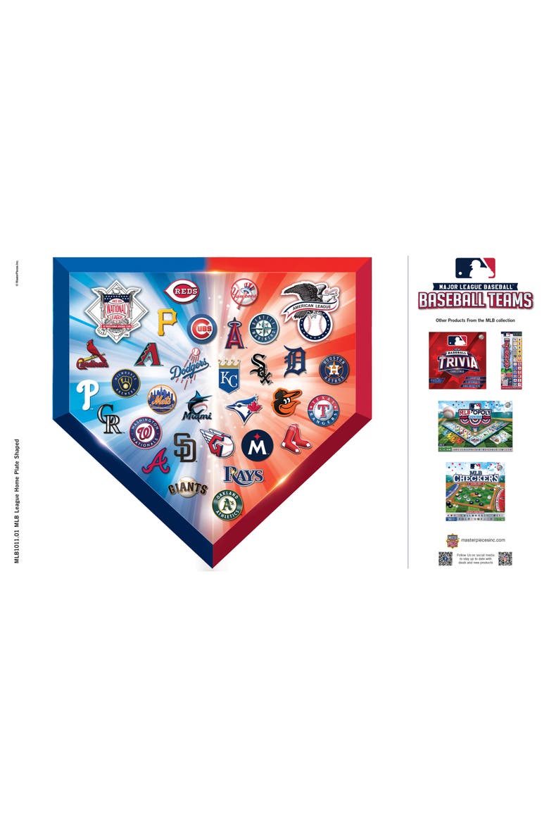 MLB Home Plate 500 Piece Shaped Puzzle, Alternate, color, Multicolor
